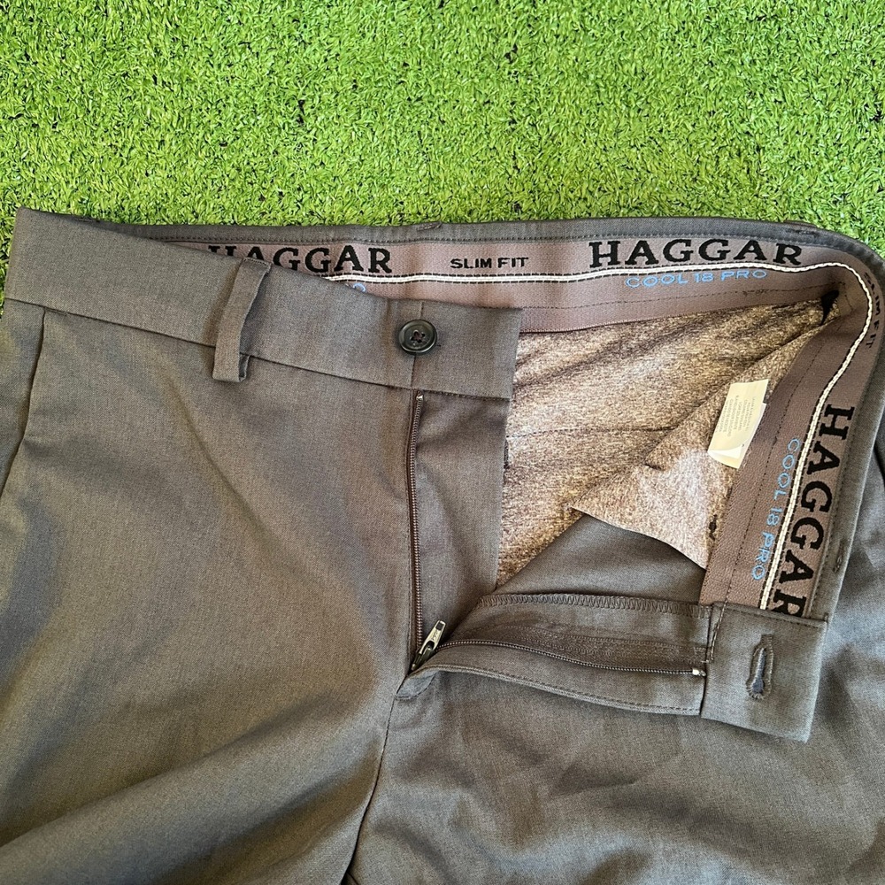 Haggar Cool 18 Pro Pants Men's Size 29x30 Grey Flat Front Dress Casual Office - Picture 4 of 7